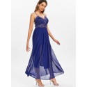 Applique Dress with Chiffon Overlay