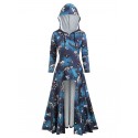 Bat Dinosaur Skeleton Asymmetric Halloween Hooded Dress