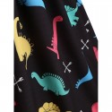 Cartoon Dinosaur Print Vintage Dress