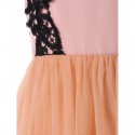 Chiffon Panel High Waist Sleeveless Dress