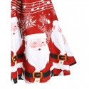 Christmas Santa Claus Musical Note Cold Shoulder Lace Up Dress