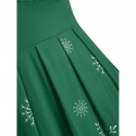 Christmas Snowflake Off Shoulder Foldover Dress