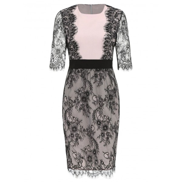 Color Block Lace Sheath Dress