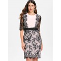 Color Block Lace Sheath Dress