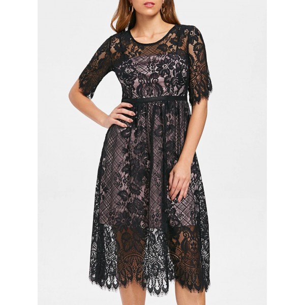 Floral Lace Midi Dress