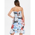 Floral Print Empire Waist Midi Slip Dress