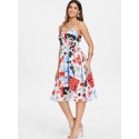 Floral Print Empire Waist Midi Slip Dress