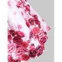 Flower Print Empire Waist Surplice Dress