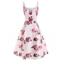 Flower Print Scoop Neck Sleeveless Dress