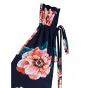 Flower Print Sleeveless Mock Button Dress