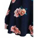 Flower Print Sleeveless Mock Button Dress