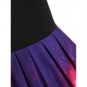 Galaxy Bat Graphic Sleeveless Halloween Dress