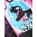 Halloween Dinosaur Owl Print Off Shoulder Dress