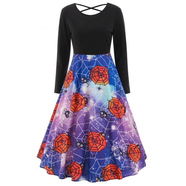 Halloween Print Criss-cross Dress