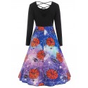 Halloween Print Criss-cross Dress