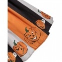 Halloween Pumpkin Color Block Midi Dress