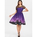 Halloween Vintage Lace Insert Pin Up Dress