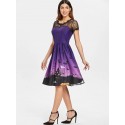 Halloween Vintage Lace Insert Pin Up Dress