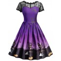 Halloween Vintage Lace Insert Pin Up Dress