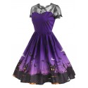 Halloween Vintage Lace Insert Pin Up Dress