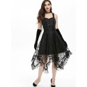 Lace-up Fringed Handkerchief Lace Dress