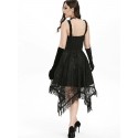 Lace-up Fringed Handkerchief Lace Dress