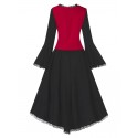 Long Sleeve Retro Layered Asymmetrical Corset Dress