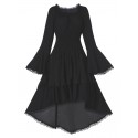 Long Sleeve Retro Layered Asymmetrical Corset Dress