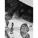 Music Note Butterfly Print Vintage Dress