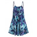 Paisley Print Tent Dress With Mock Button Crop Top Set