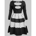 Polka Dot Back Cut Out Flare Rockabilly Style Dress