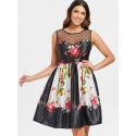 Print Knee Length Flare Dress