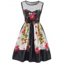 Print Knee Length Flare Dress