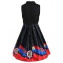 Print Sleeveless Swing Vintage Dress