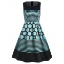 Retro Polka Dot Stripe Pin Up Dress