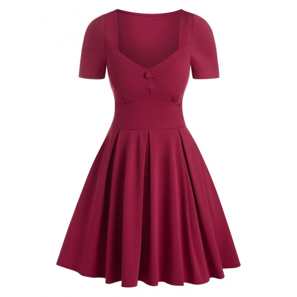 Short Sleeve Mini Vintage Flare Dress