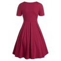 Short Sleeve Mini Vintage Flare Dress