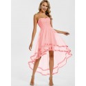 Strapless High Low Maxi Evening Dress