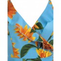 Sunflower Print Spaghetti Strap Wrap Maxi Dress