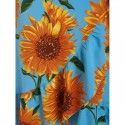 Sunflower Print Spaghetti Strap Wrap Maxi Dress